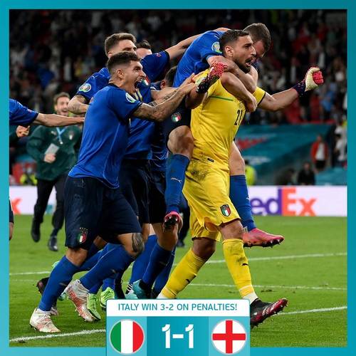 欧洲杯点球给意大利（欧洲杯3将点球大战射失 意大利点胜英格兰夺冠）